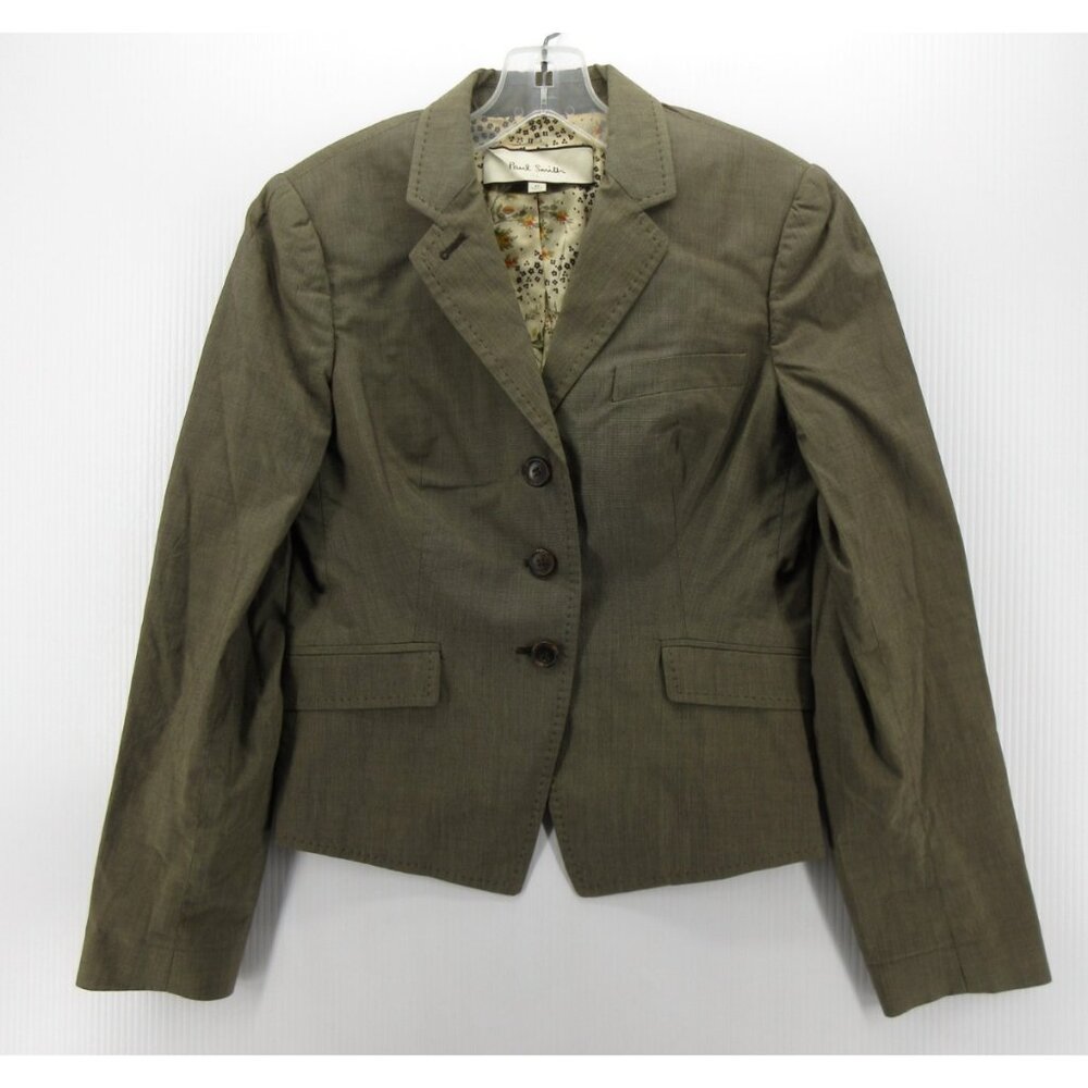 Paul Smith Blazer 6 Olive Jacket Coat Career Floral Lining Italy 42
